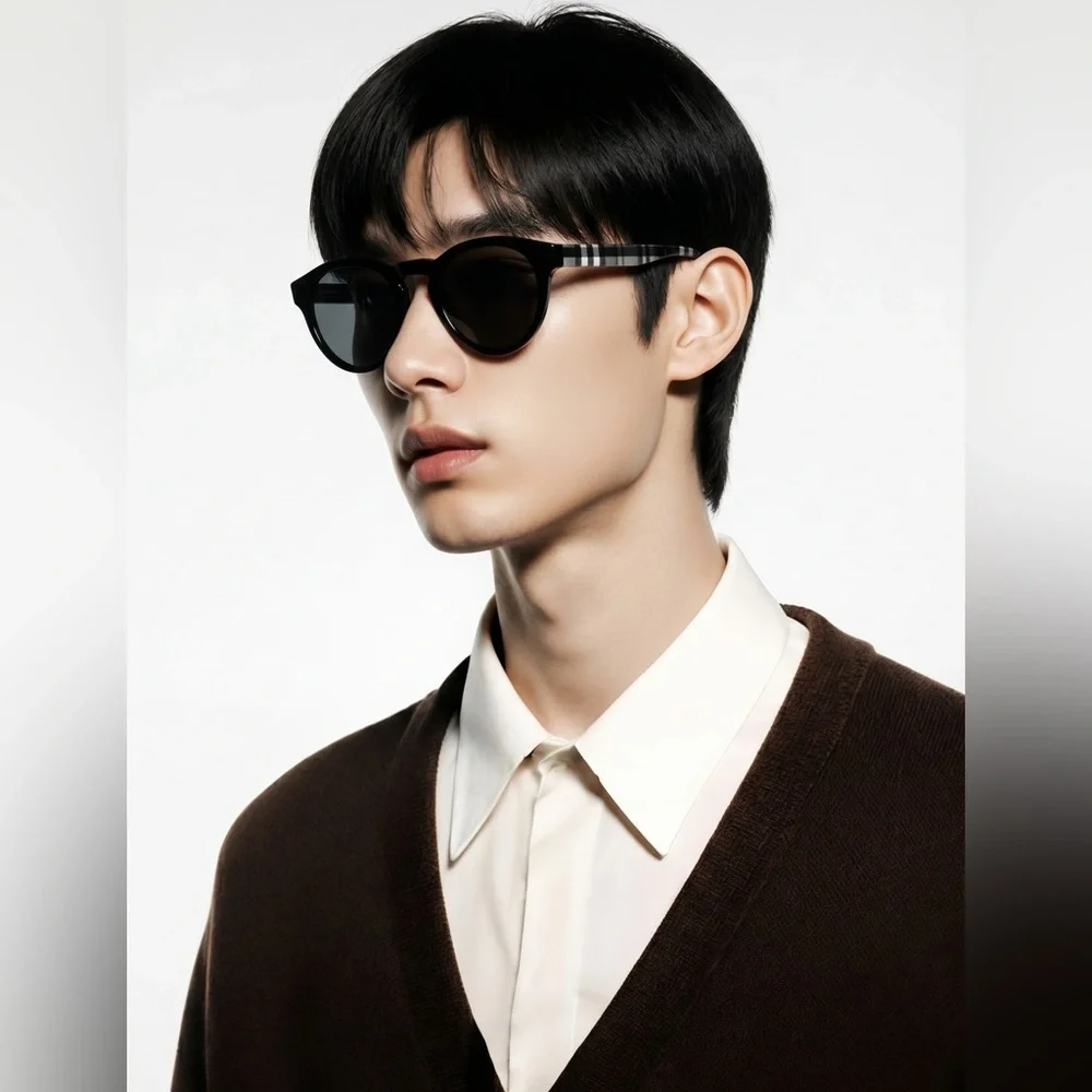 New - 💯 Original BURBERRY BE4359 REID Black Round sunglasses